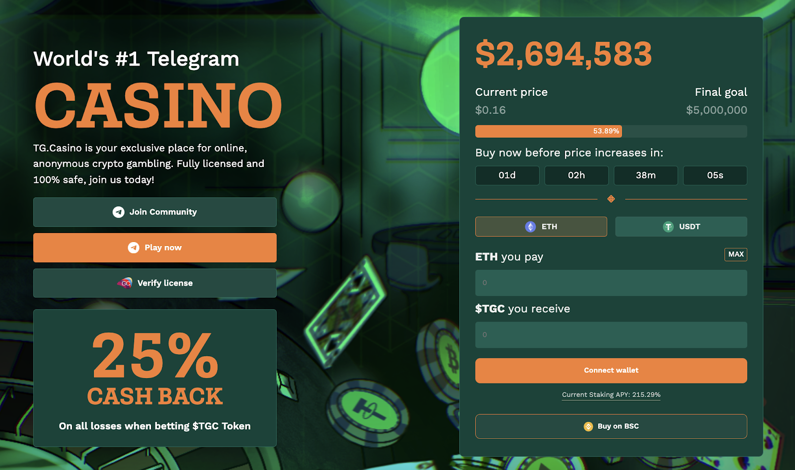 TG.Casino presale