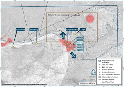 Figure 4: 2024 Amphitheatre Drill Collar location (CNW Group/Laramide Resources Ltd.)